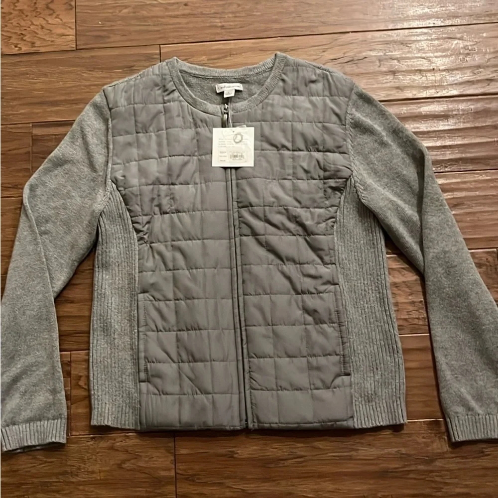 Croft & Barrow Gray Sweater Jacket Size L - Picture 1 of 7